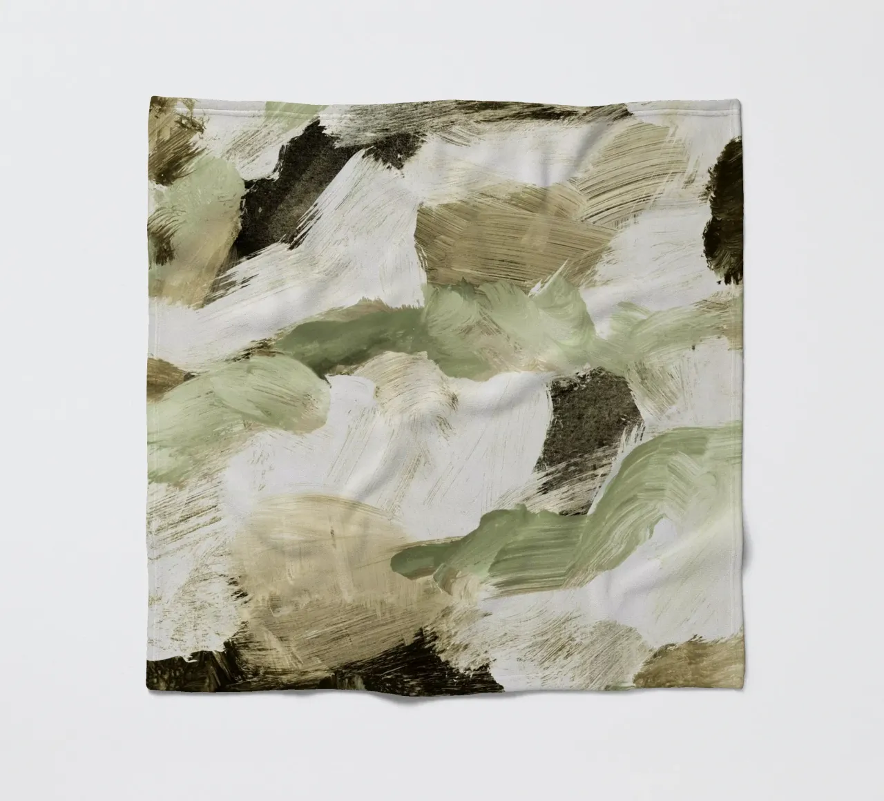Abstract Painting VI Tan and Green coperta in pile da IRIS LEHNHARDT FINE ART