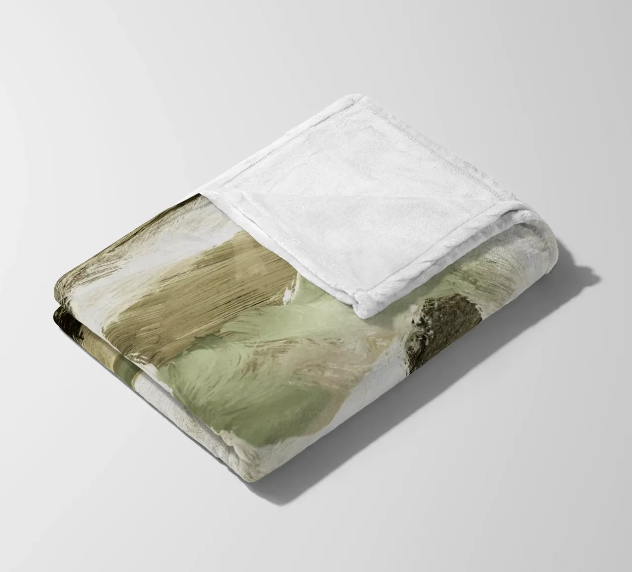 Abstract Painting VI Tan and Green coperta in pile da IRIS LEHNHARDT FINE ART