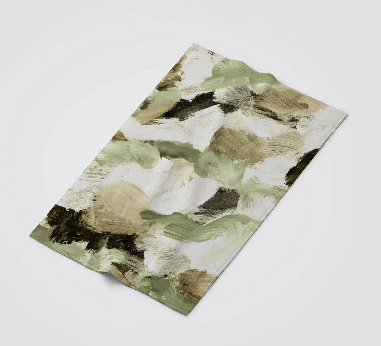 Abstract Painting VI Tan and Green coperta in pile da IRIS LEHNHARDT FINE ART