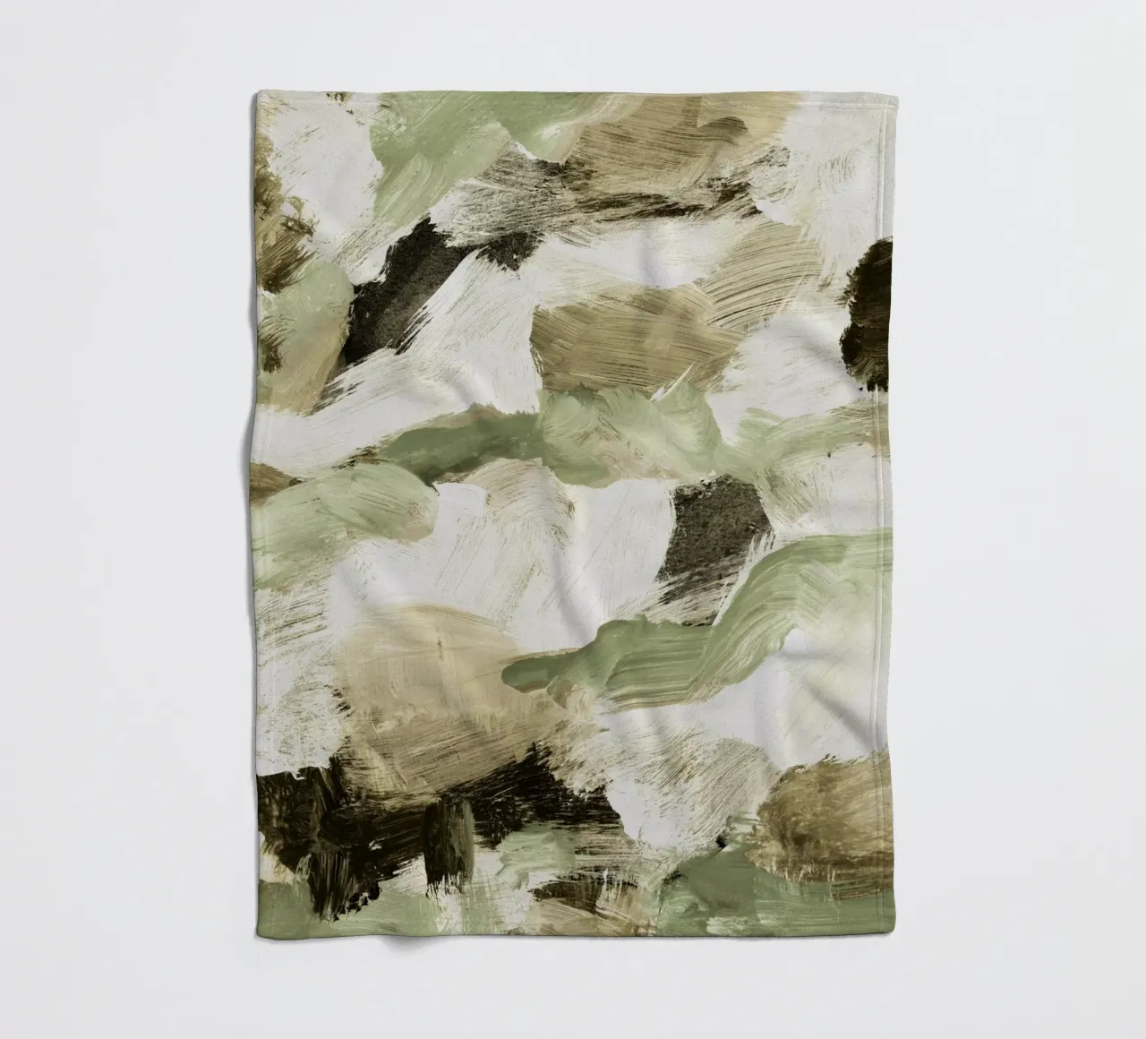 Abstract Painting VI Tan and Green coperta in pile da IRIS LEHNHARDT FINE ART