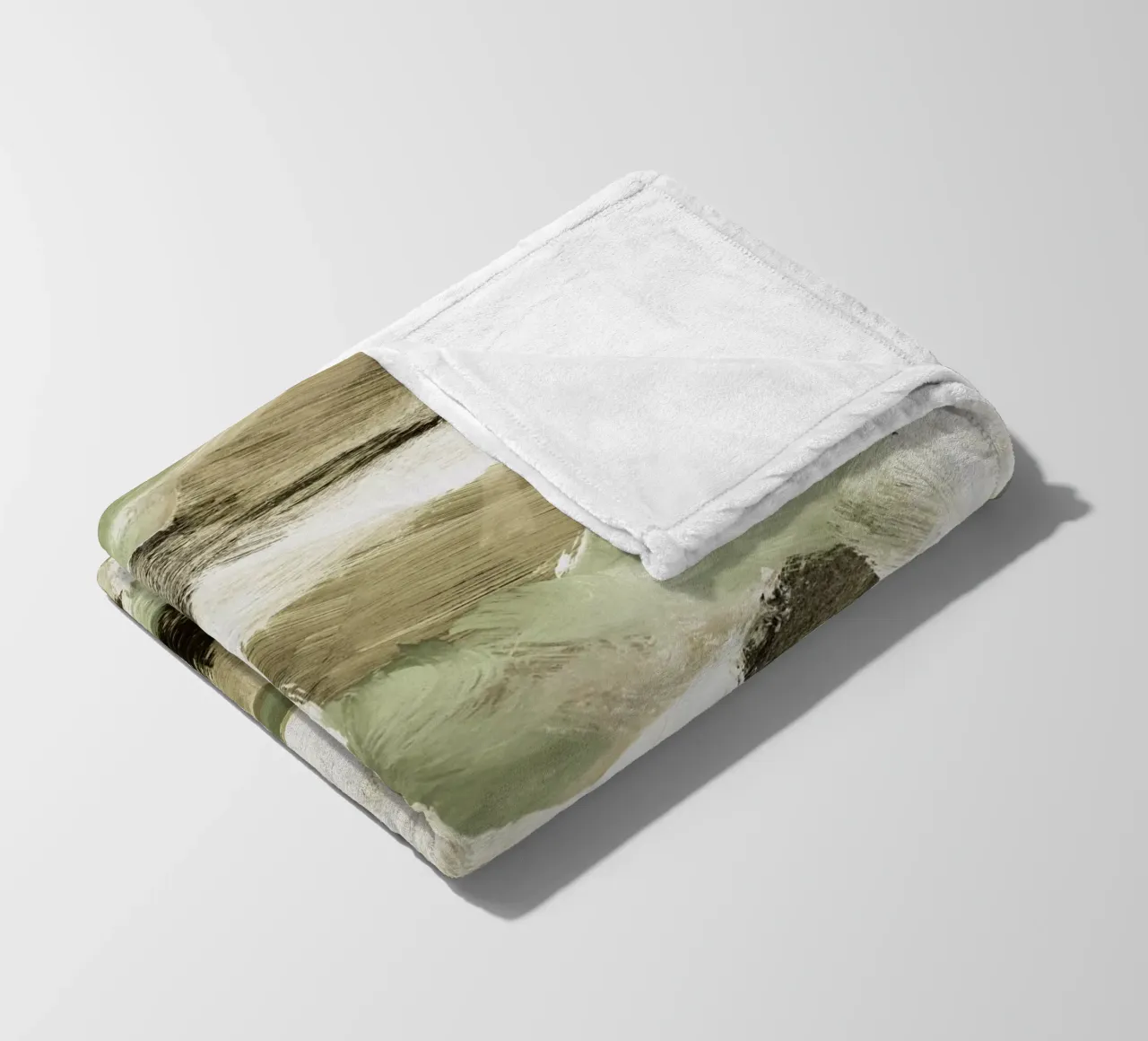Abstract Painting VI Tan and Green coperta in pile da IRIS LEHNHARDT FINE ART