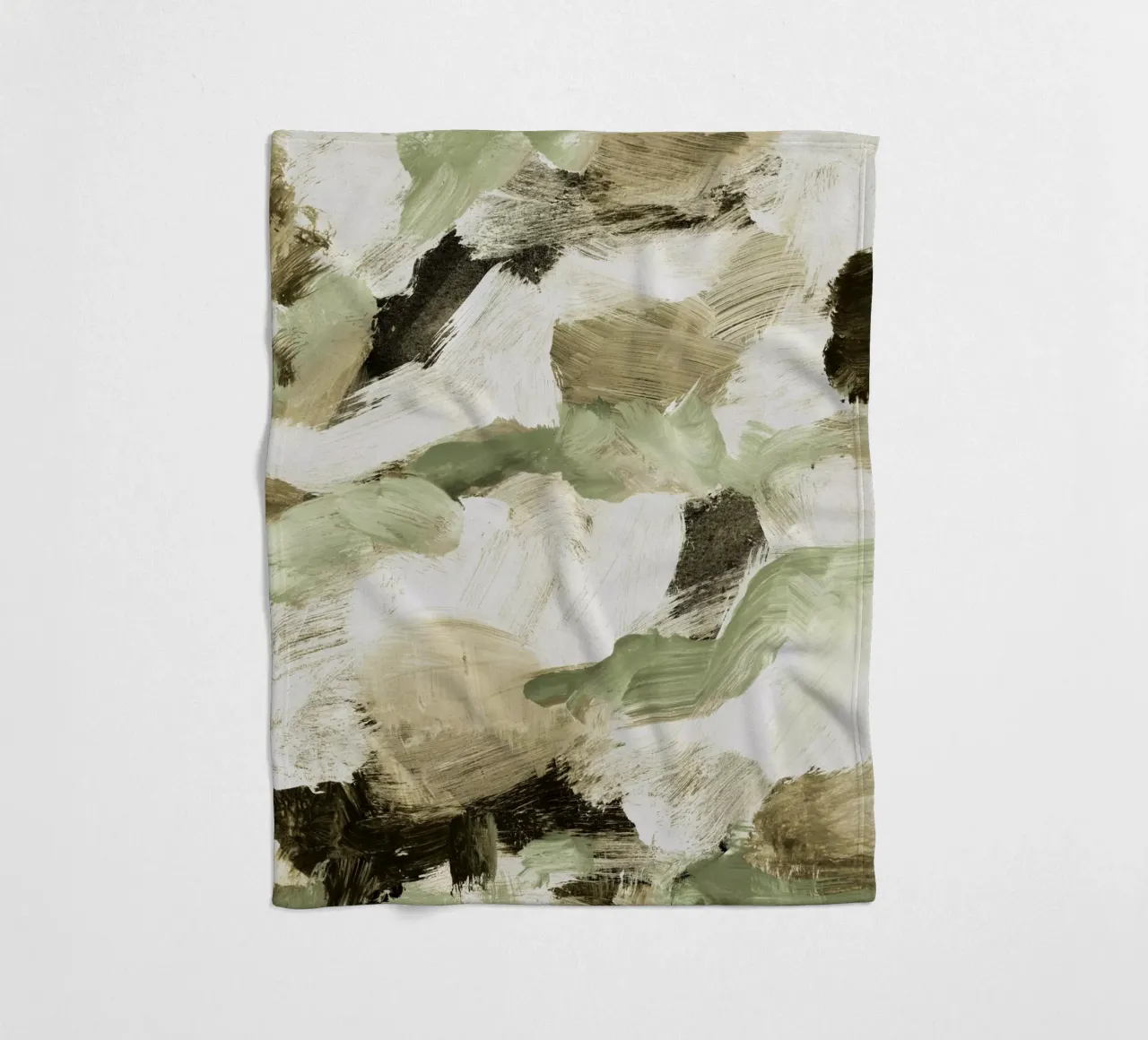 Abstract Painting VI Tan and Green coperta in pile da IRIS LEHNHARDT FINE ART