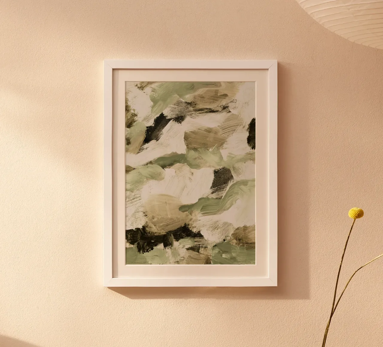 Abstract Painting VI Tan and Green carta hahnemühle da IRIS LEHNHARDT FINE ART