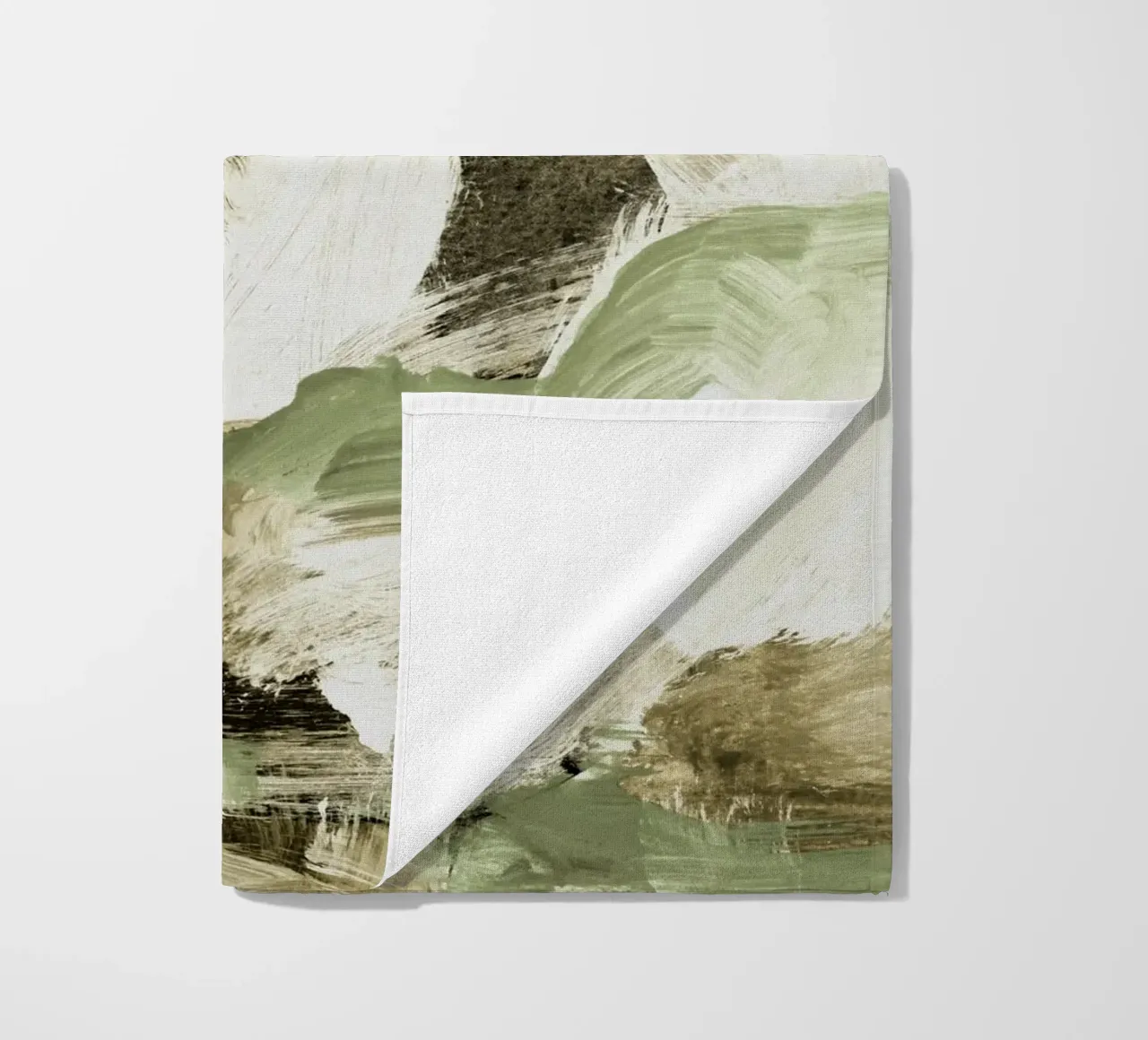 Abstract Painting VI Tan and Green telo mare da IRIS LEHNHARDT FINE ART