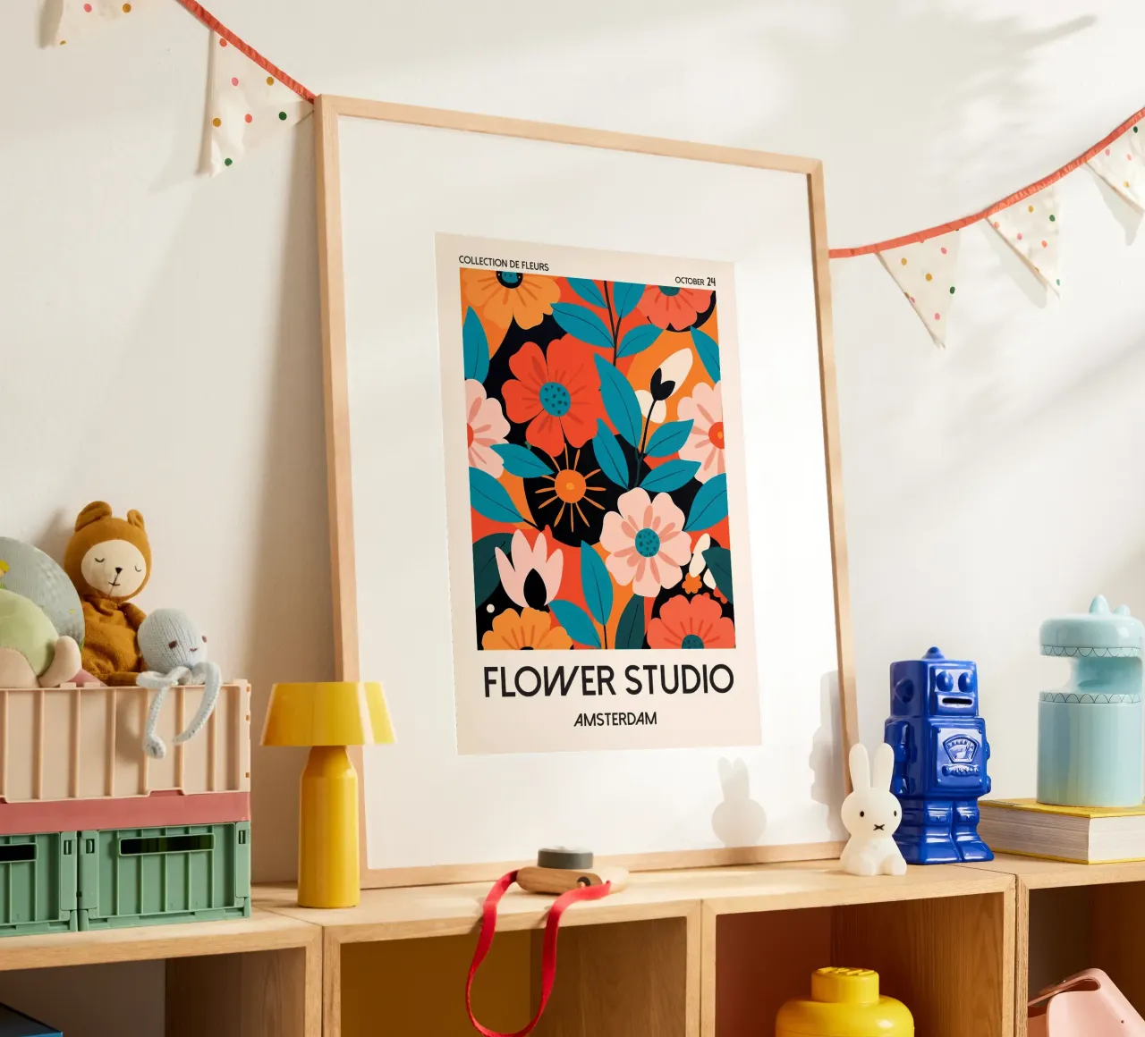 Leggerezza floreale - minimalismo per ambienti moderni poster da Studio Mooodz