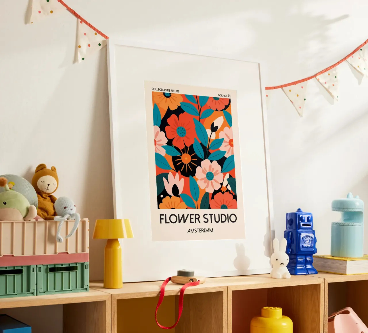 Leggerezza floreale - minimalismo per ambienti moderni poster da Studio Mooodz