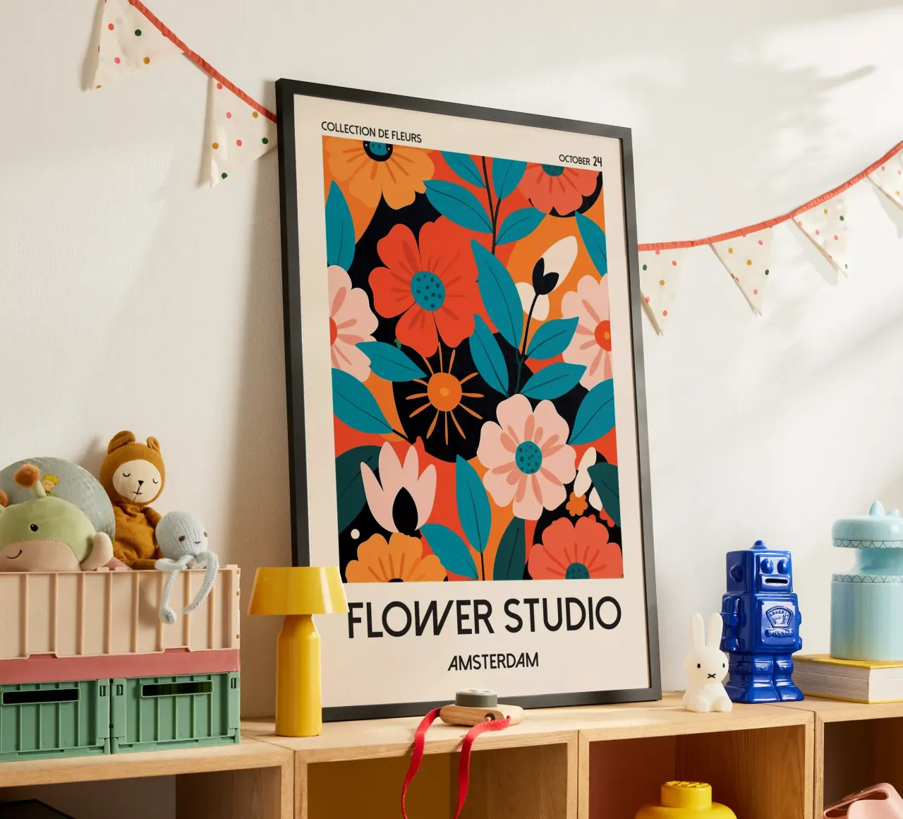 Leggerezza floreale - minimalismo per ambienti moderni poster da Studio Mooodz