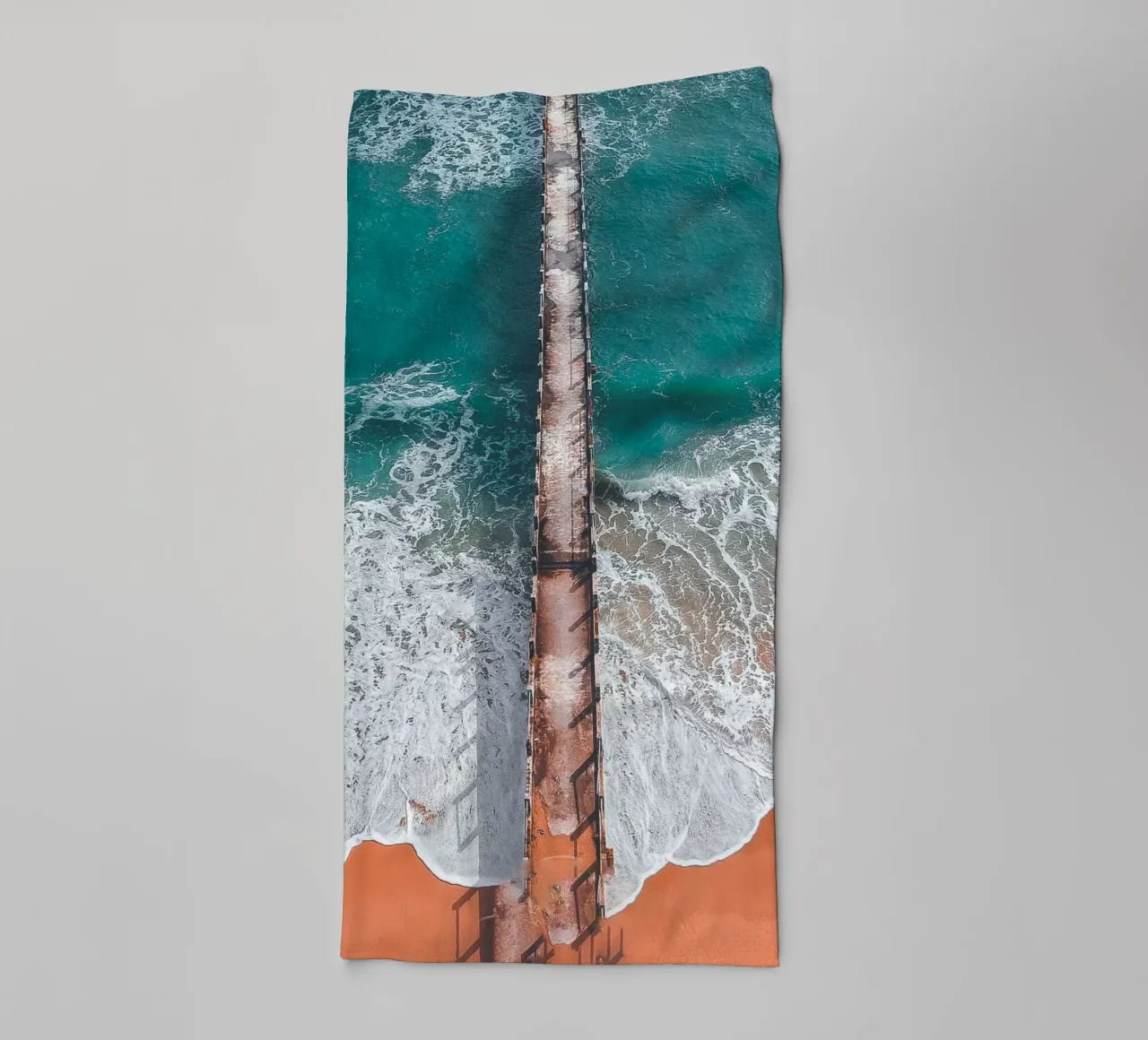 Stylish aerial view of the ocean - nature meets architecture towel by Whole©