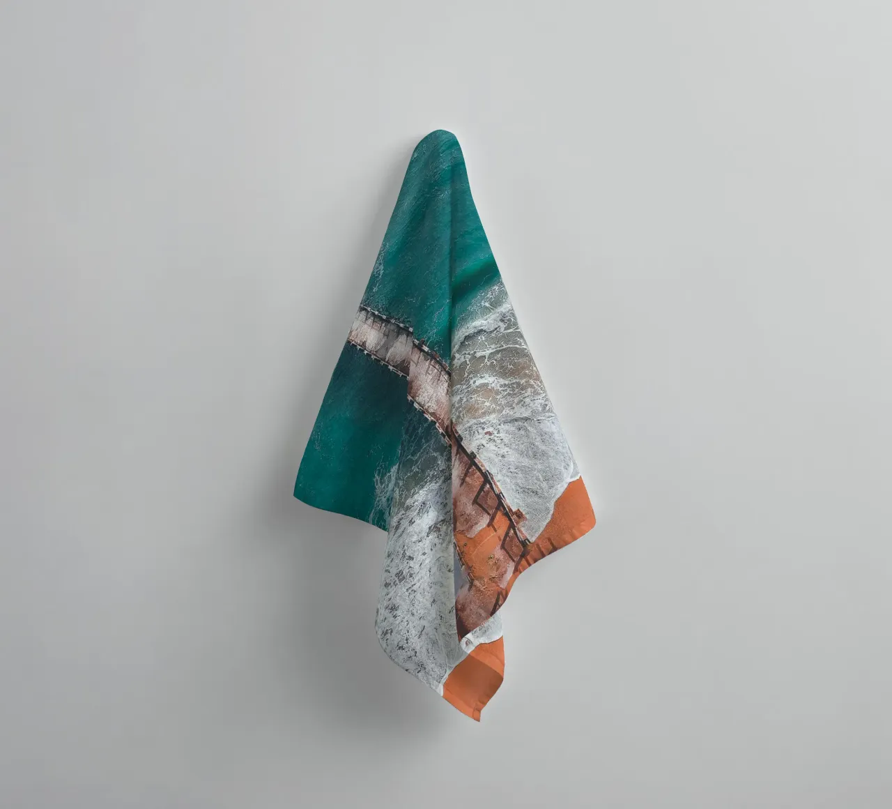 Stylish aerial view of the ocean - nature meets architecture towel by Whole©