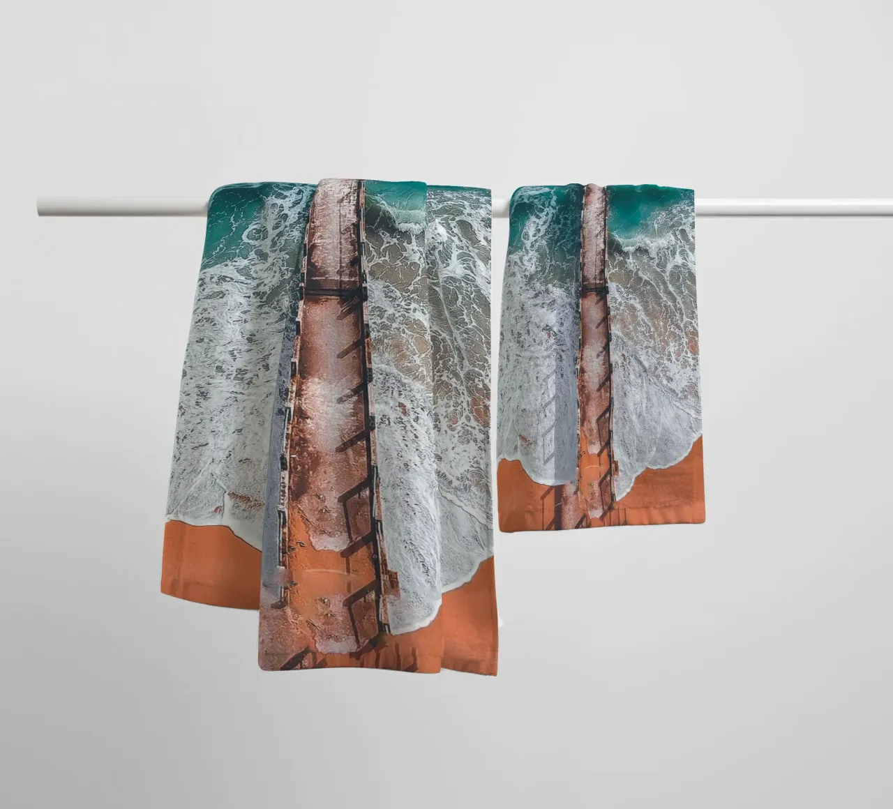 Stylish aerial view of the ocean - nature meets architecture towel by Whole©