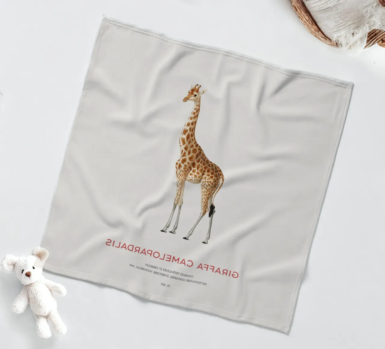 Giraffe or Giraffe Camelopardalis Fleecedecke von Vintagrafica