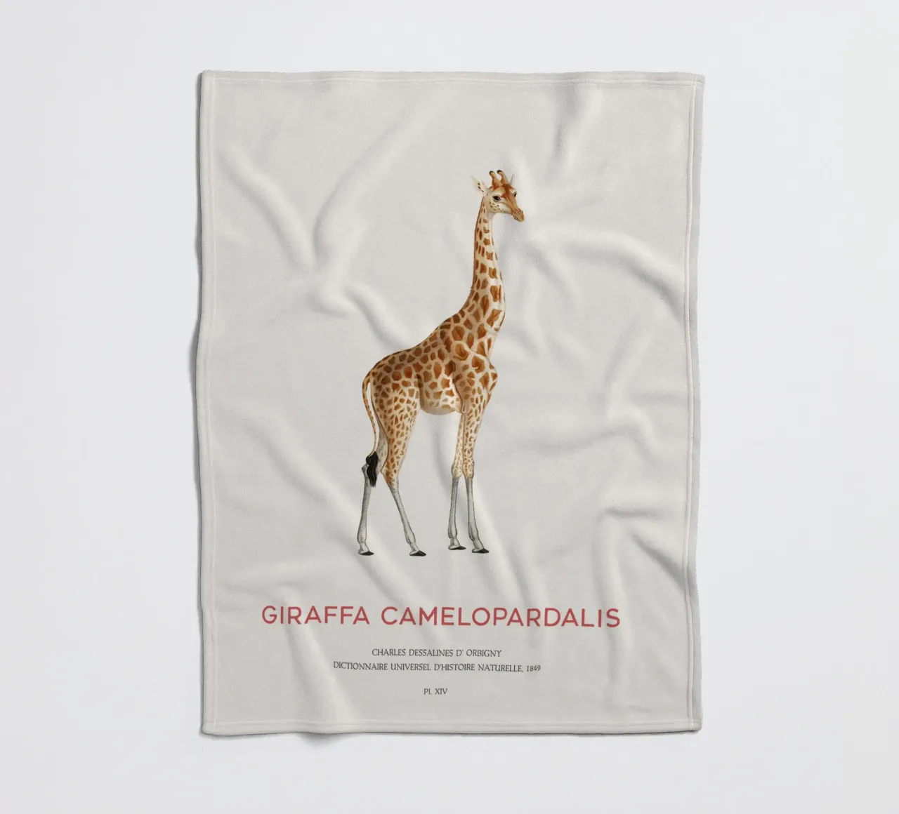 Giraffe or Giraffe Camelopardalis Fleecedecke von Vintagrafica