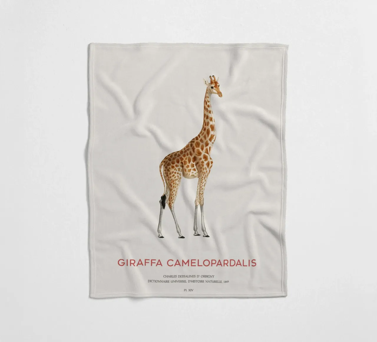 Giraffe or Giraffe Camelopardalis Fleecedecke von Vintagrafica