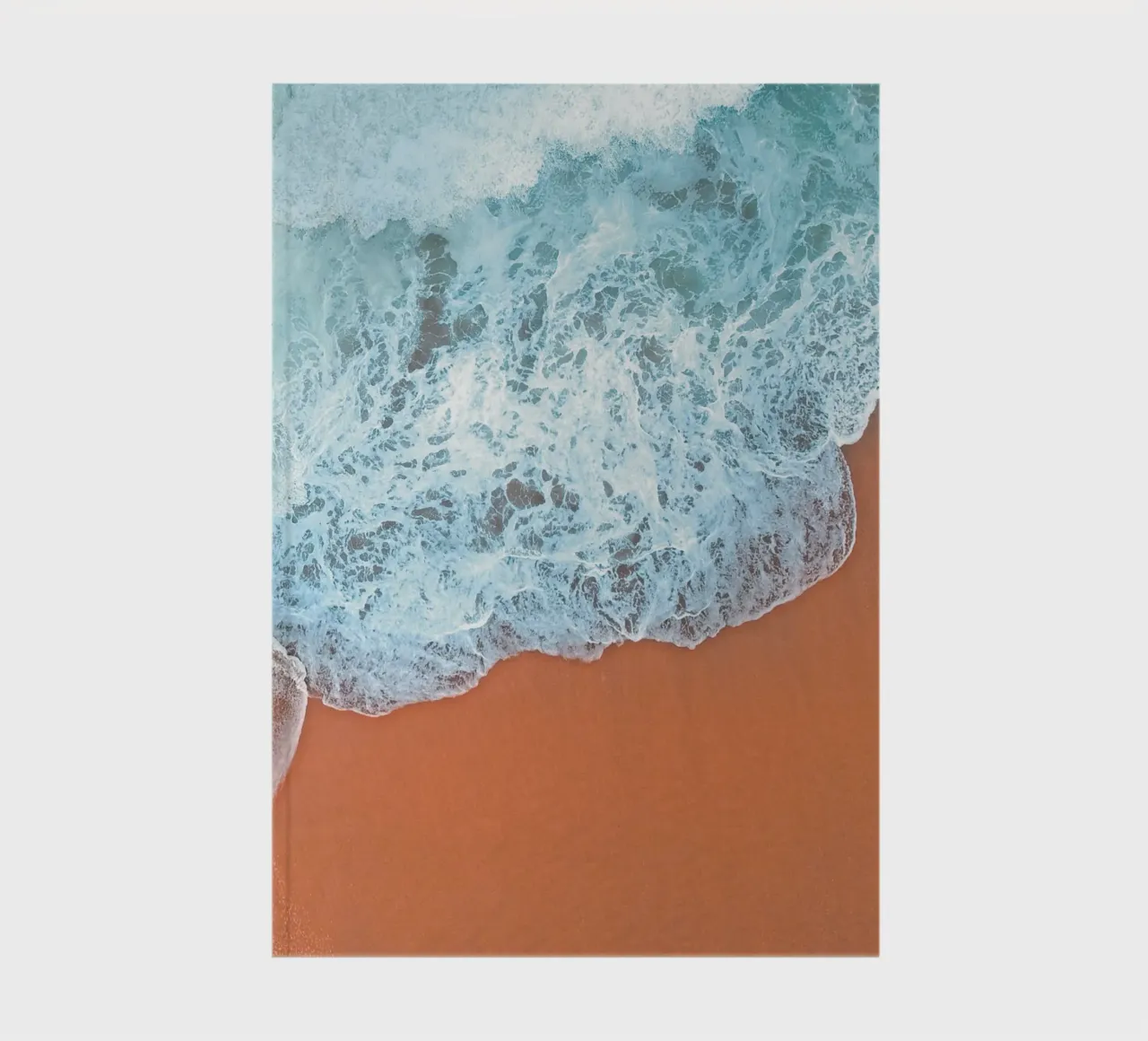 Sea waves on sand - calming coastal art notebook by Whole©