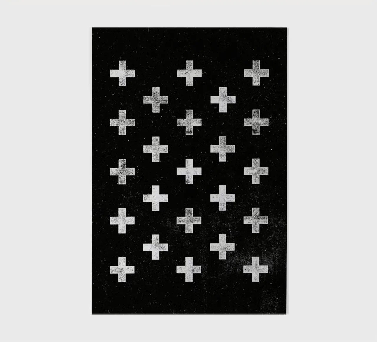 Swiss Cross Geometric Pattern in Monochrome Black and White notebook by THE MOTIVATED TYPE