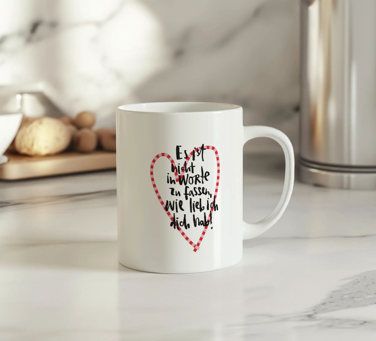 Wie lieb ich dich hab tazza in ceramica da Brushmeetspaper