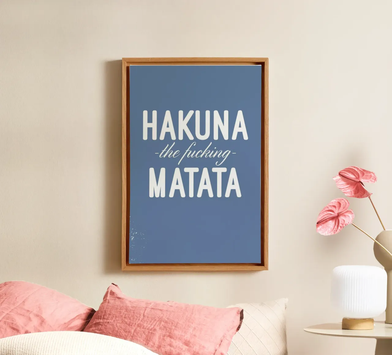Hakuna Matata canvas with Floater frame by LeDieg