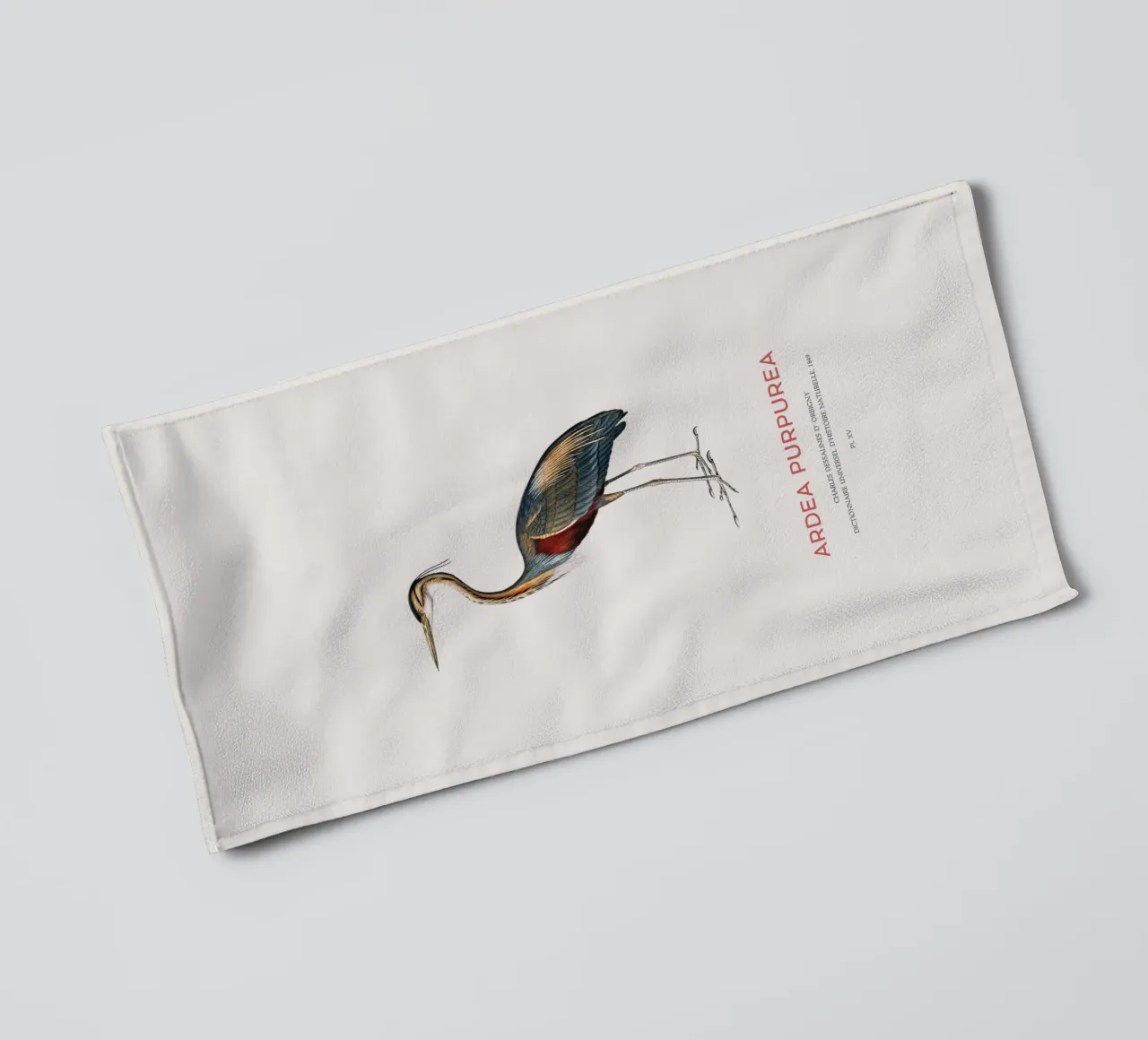 Airone rosso o Ardea purpurea asciugamano da bagno da Vintagrafica