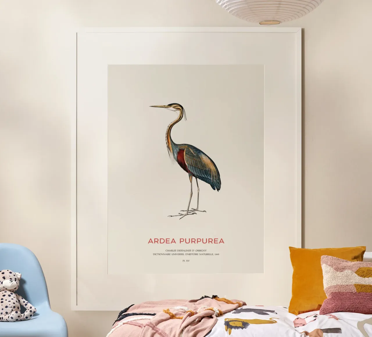 Airone rosso o Ardea purpurea carta hahnemühle da Vintagrafica