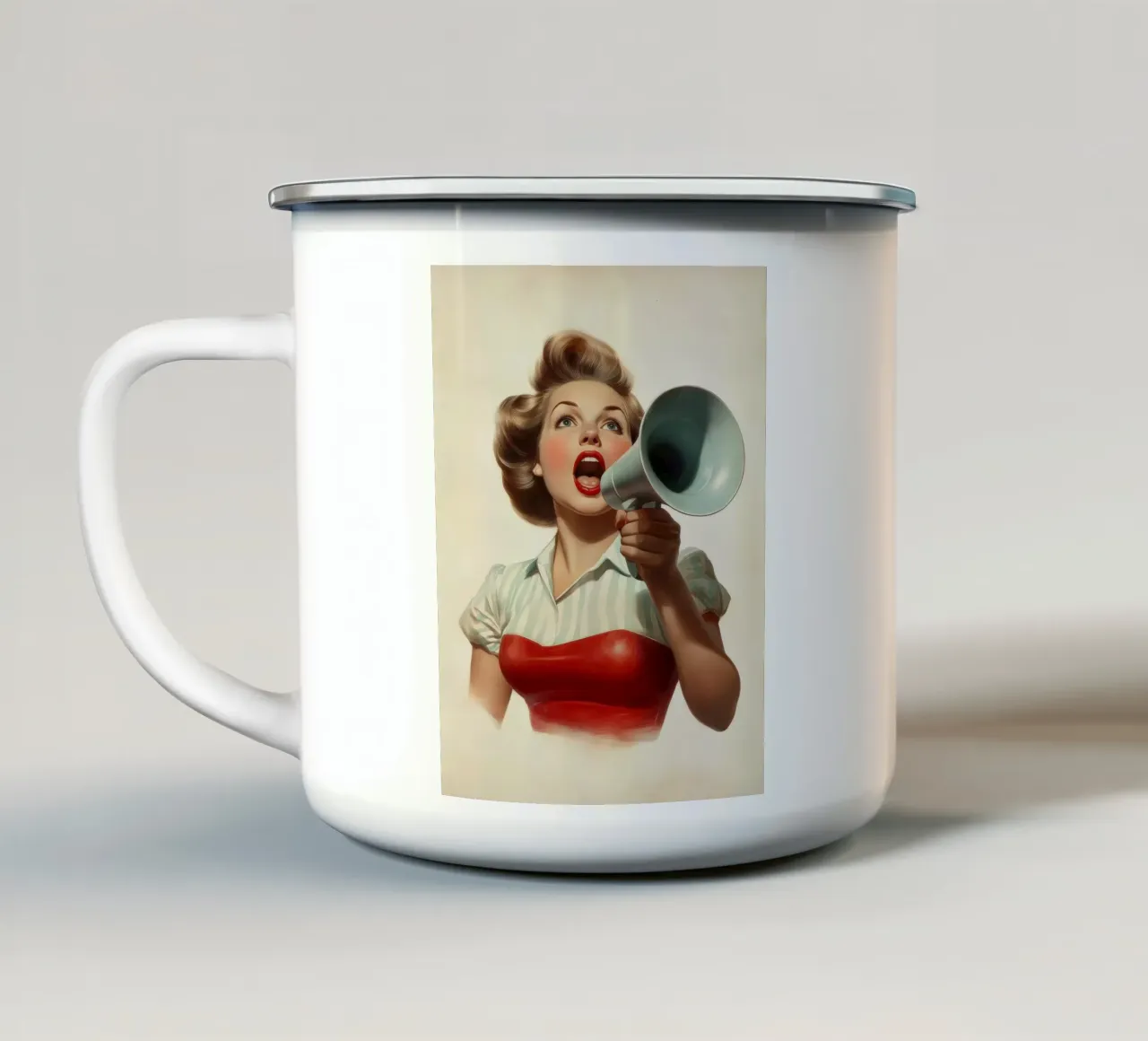 Shout tazza in smalto da Art Unleashed