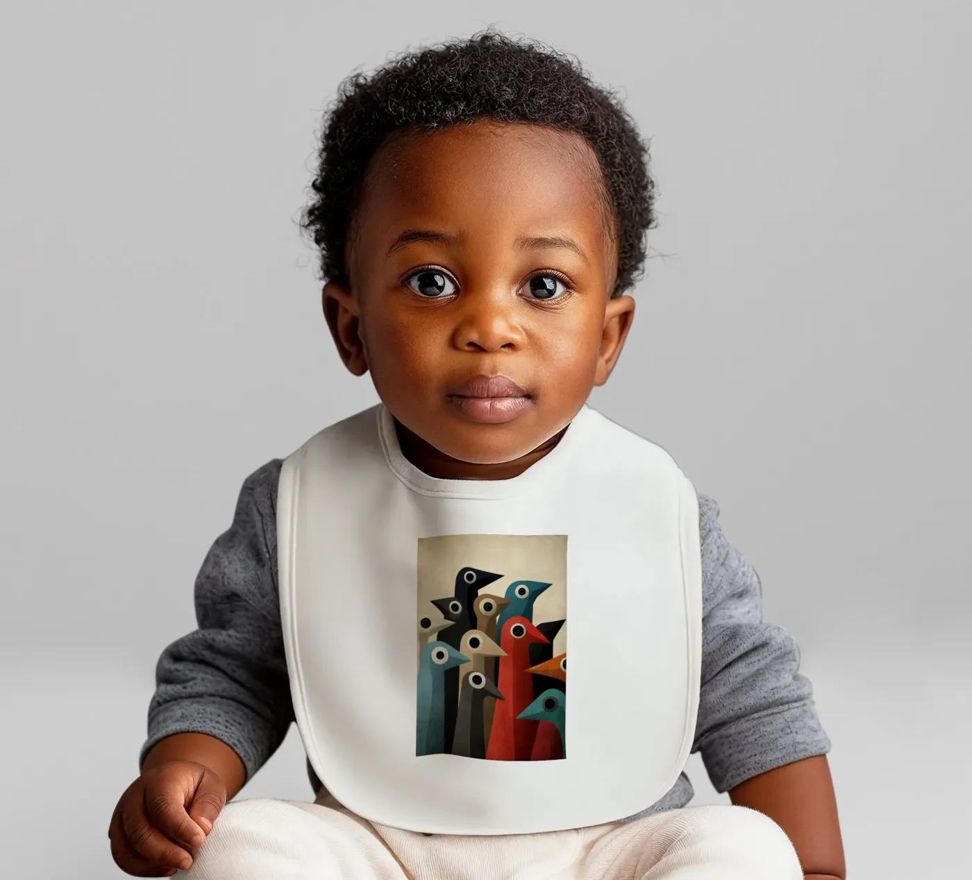 Pecking baby bib by Art Unleashed