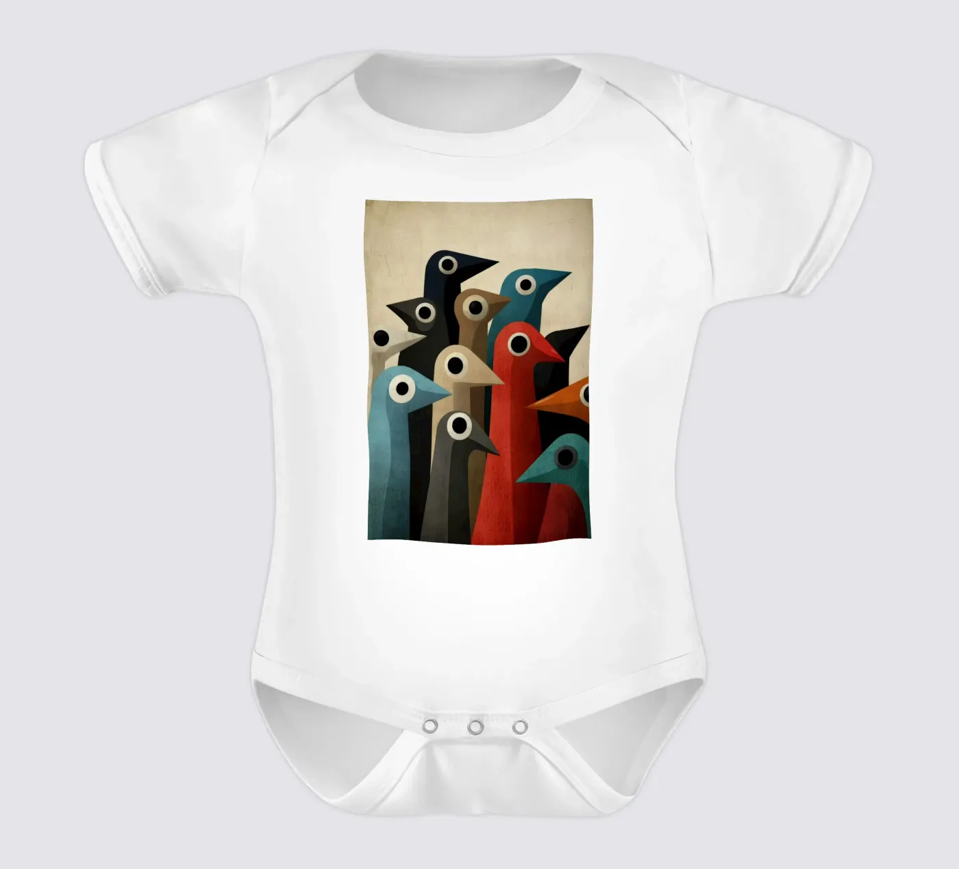 Pecking babyrompertje korte mouwen van Art Unleashed