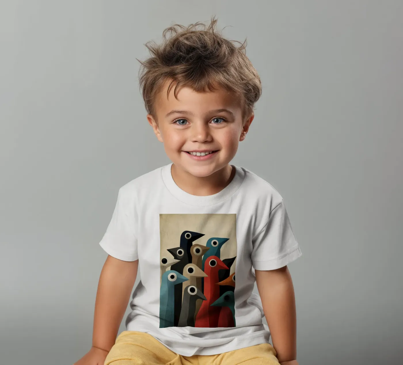 Pecking kinder t-shirt van Art Unleashed