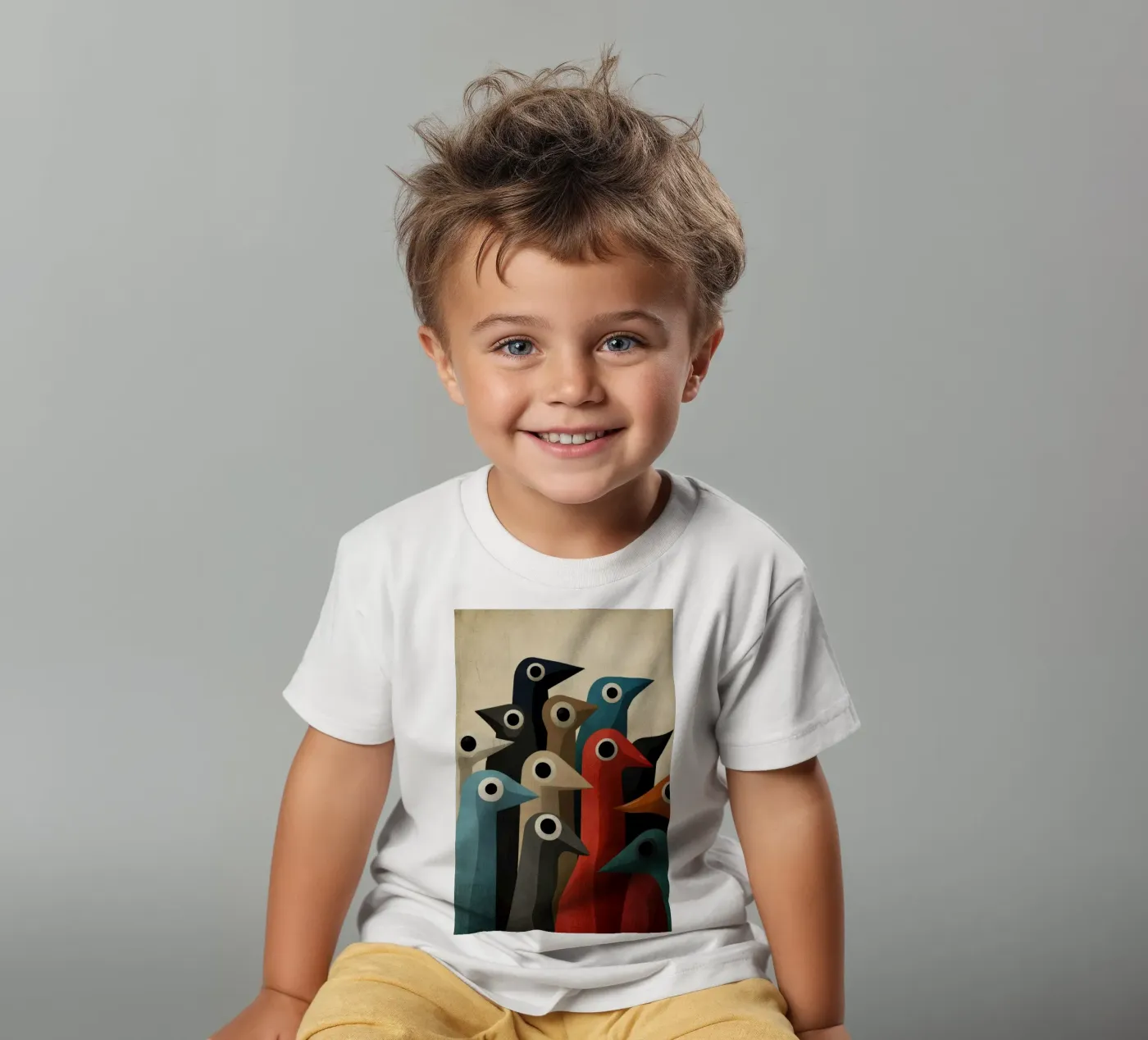 Pecking kinder t-shirt van Art Unleashed