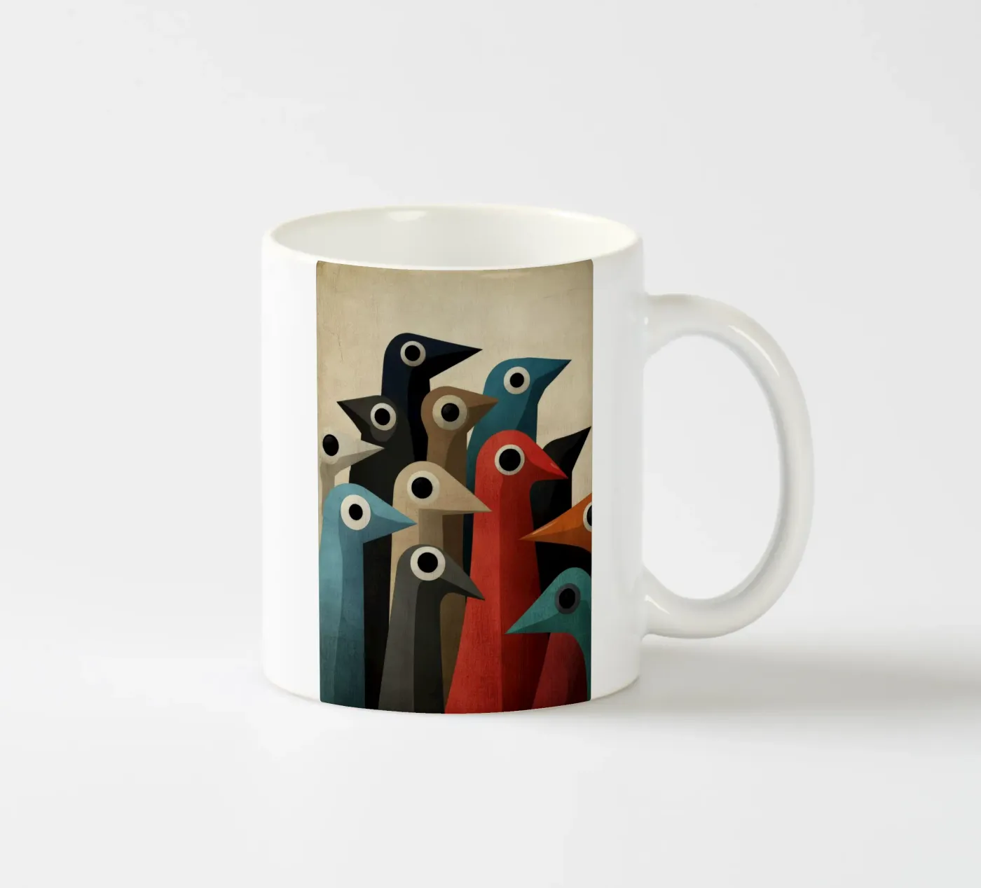 Pecking ceramic mug by Art Unleashed