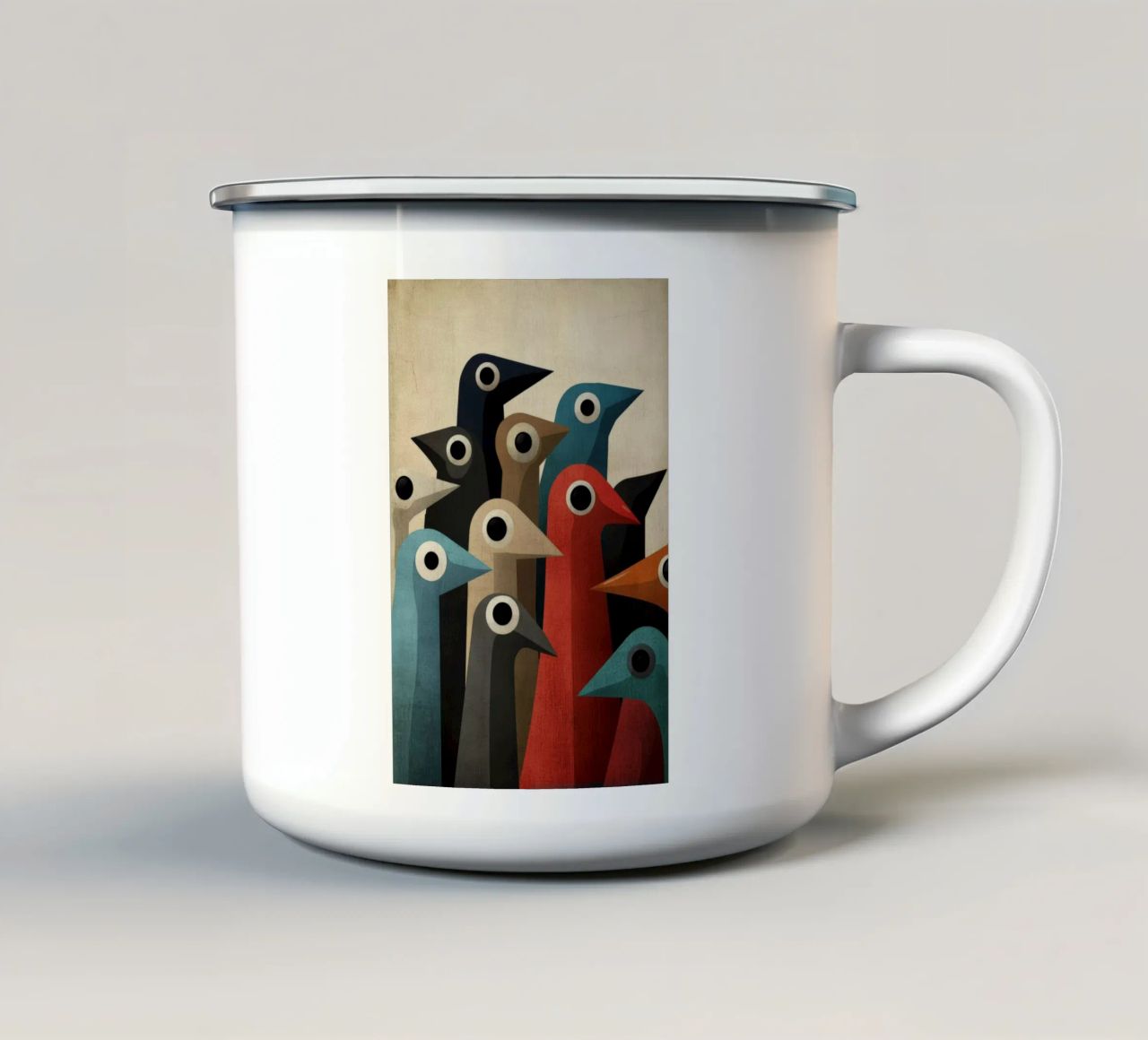 Pecking tazza in smalto da Art Unleashed