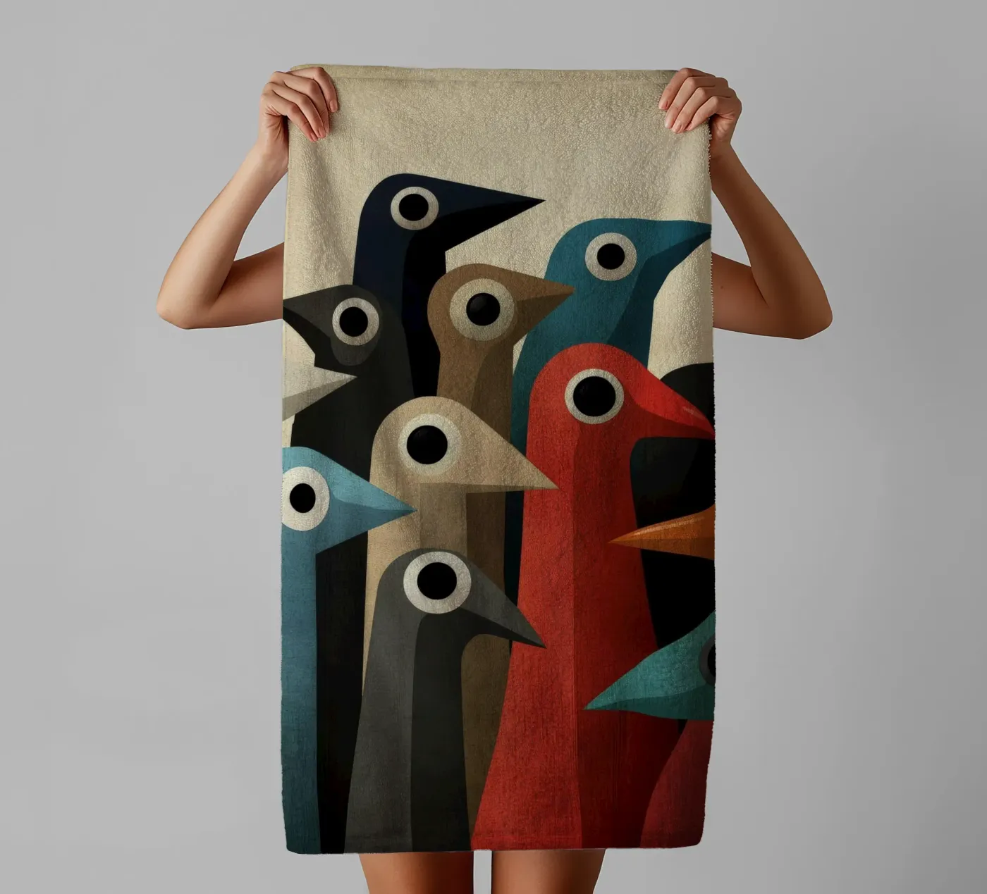 Pecking badhanddoek van Art Unleashed