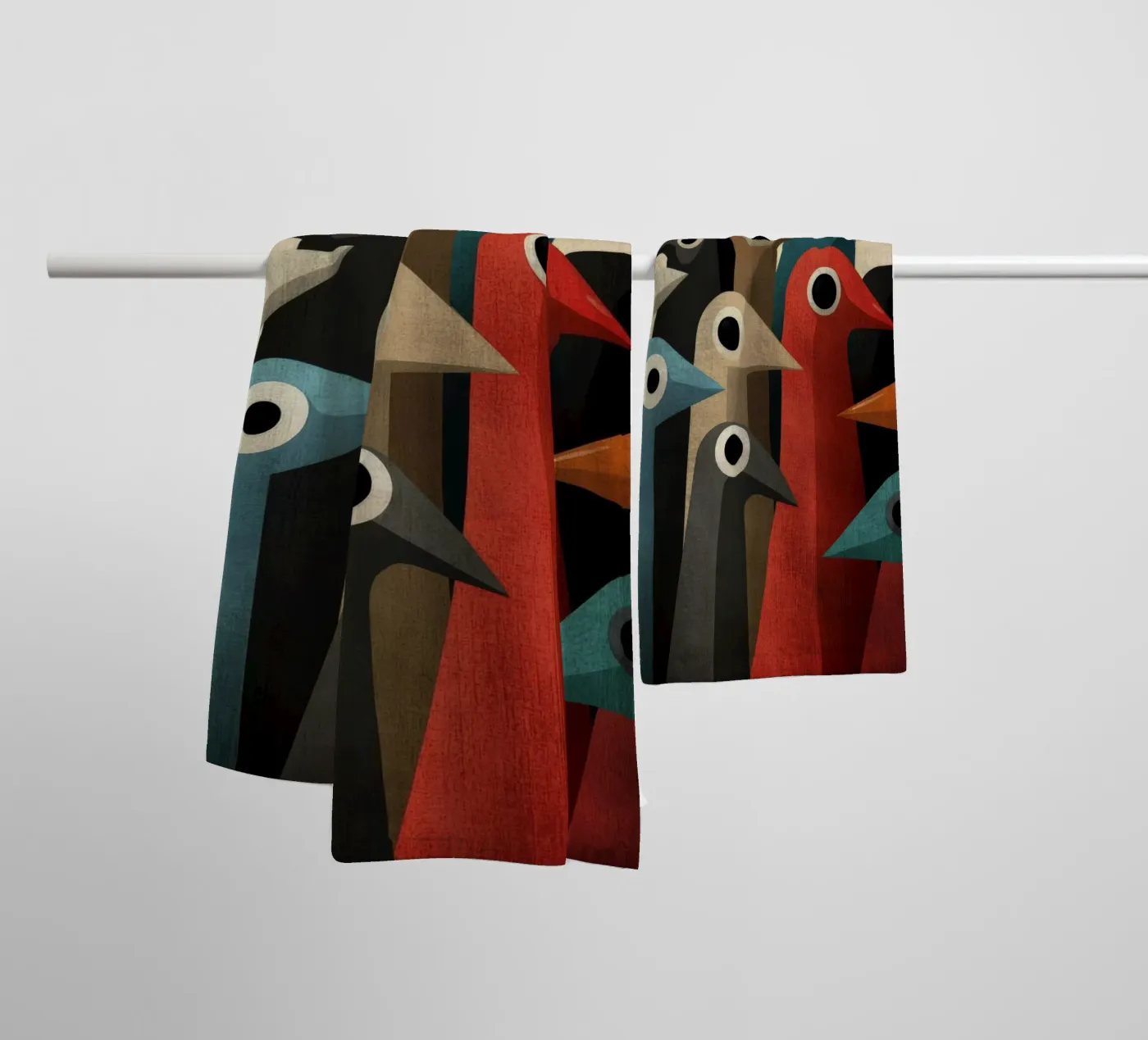 Pecking badhanddoek van Art Unleashed