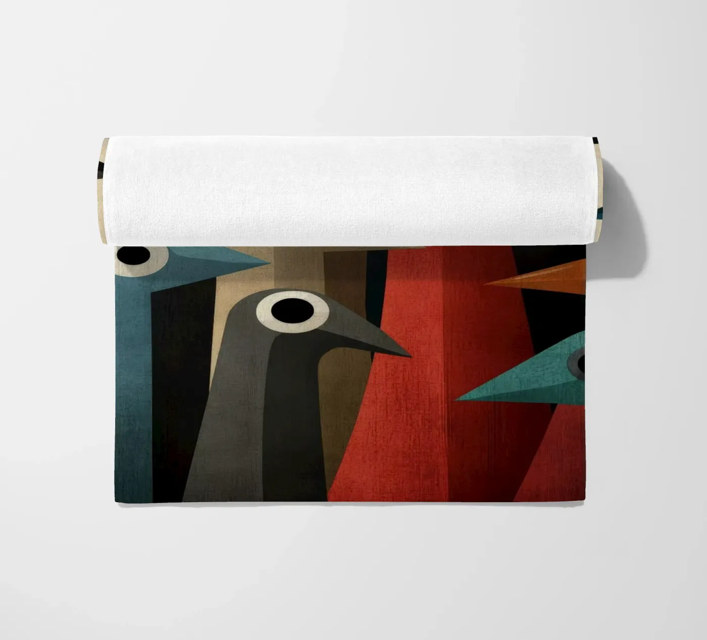 Pecking beach towel by Art Unleashed