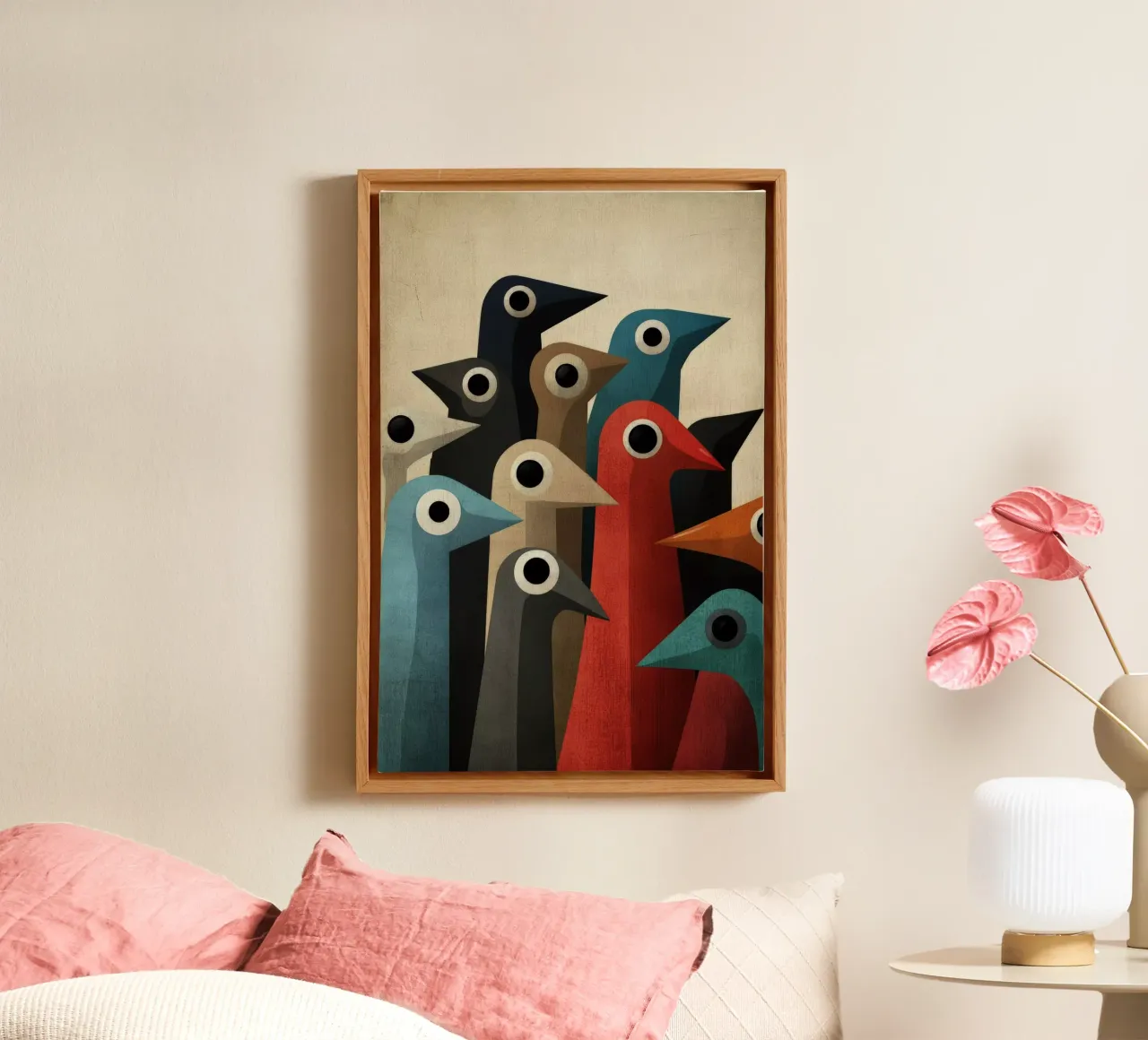 Pecking tela con Cornice a cassetta da Art Unleashed