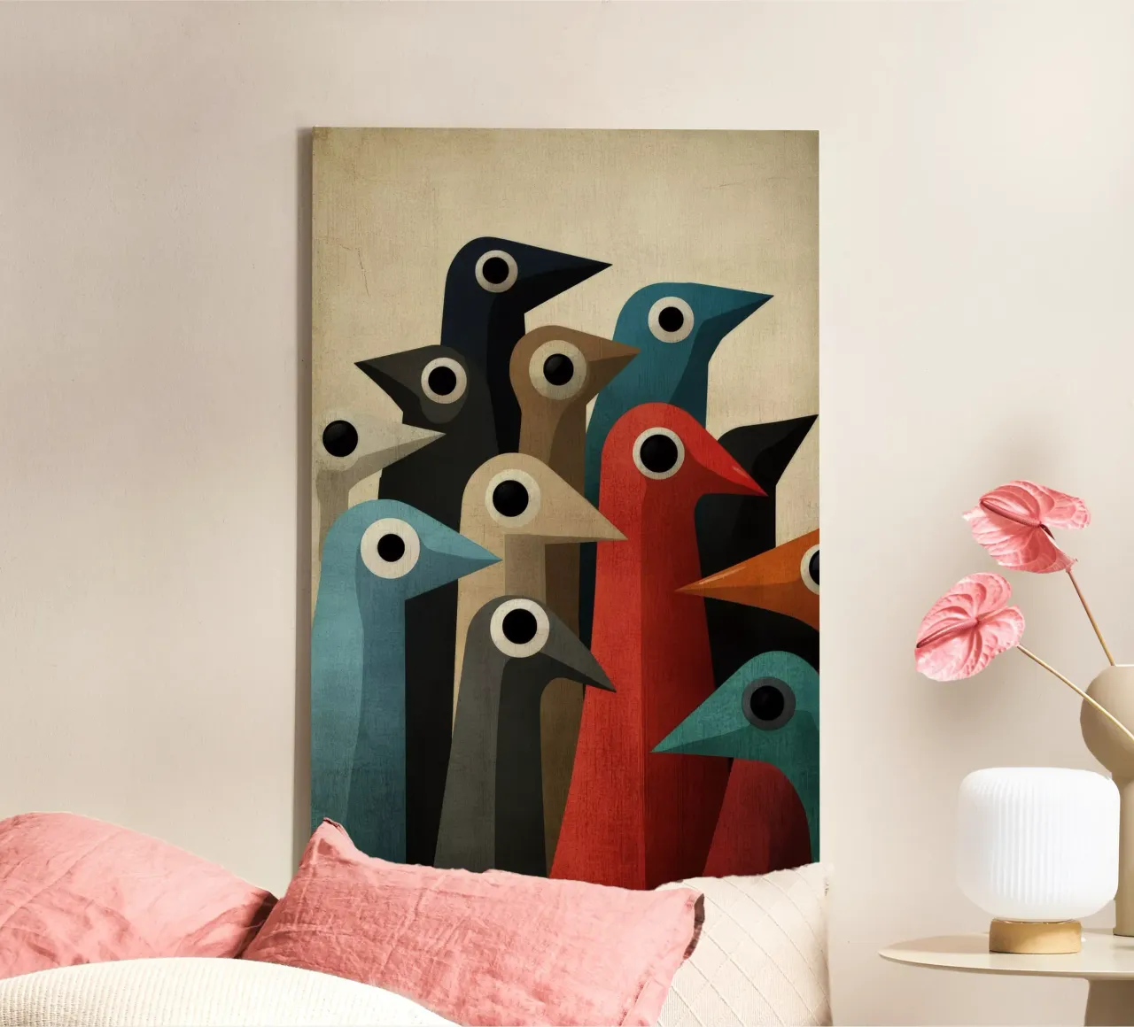 Pecking tela con Cornice a cassetta da Art Unleashed