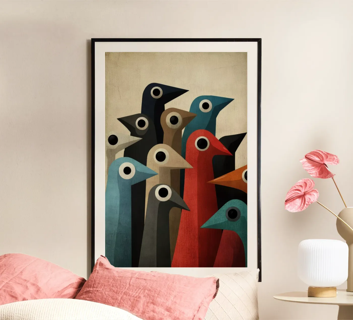 Pecking poster van Art Unleashed