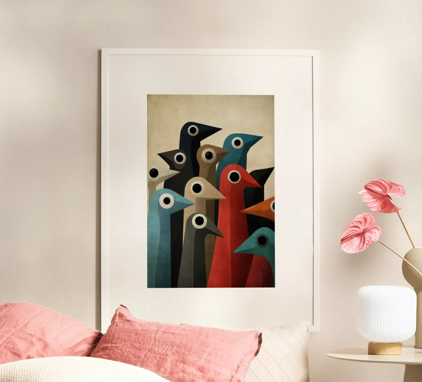 Pecking poster van Art Unleashed
