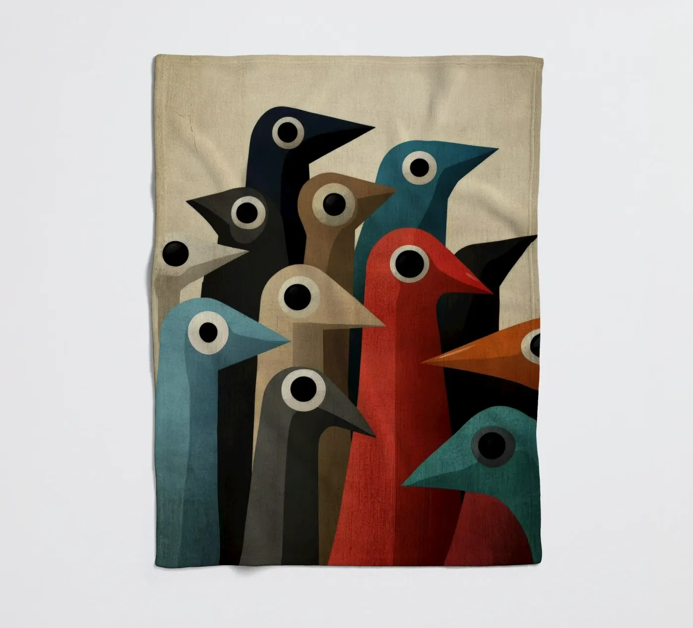 Pecking fleece blanket by Art Unleashed
