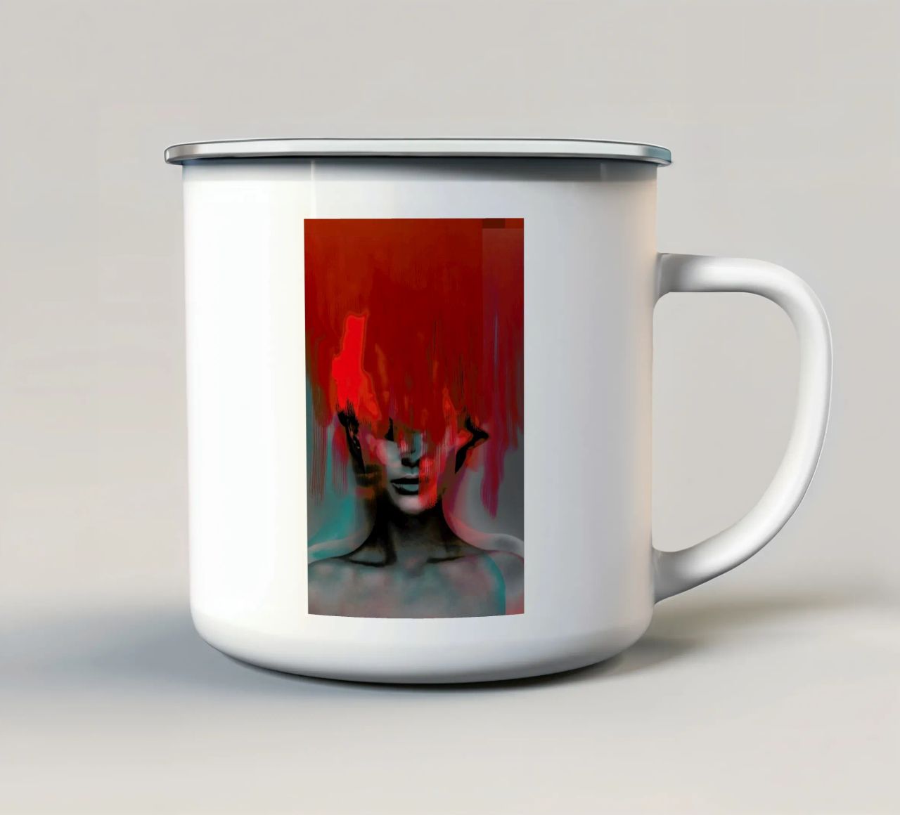 Frau Subtle Red Head Mix tazza in smalto da Marko Köppe