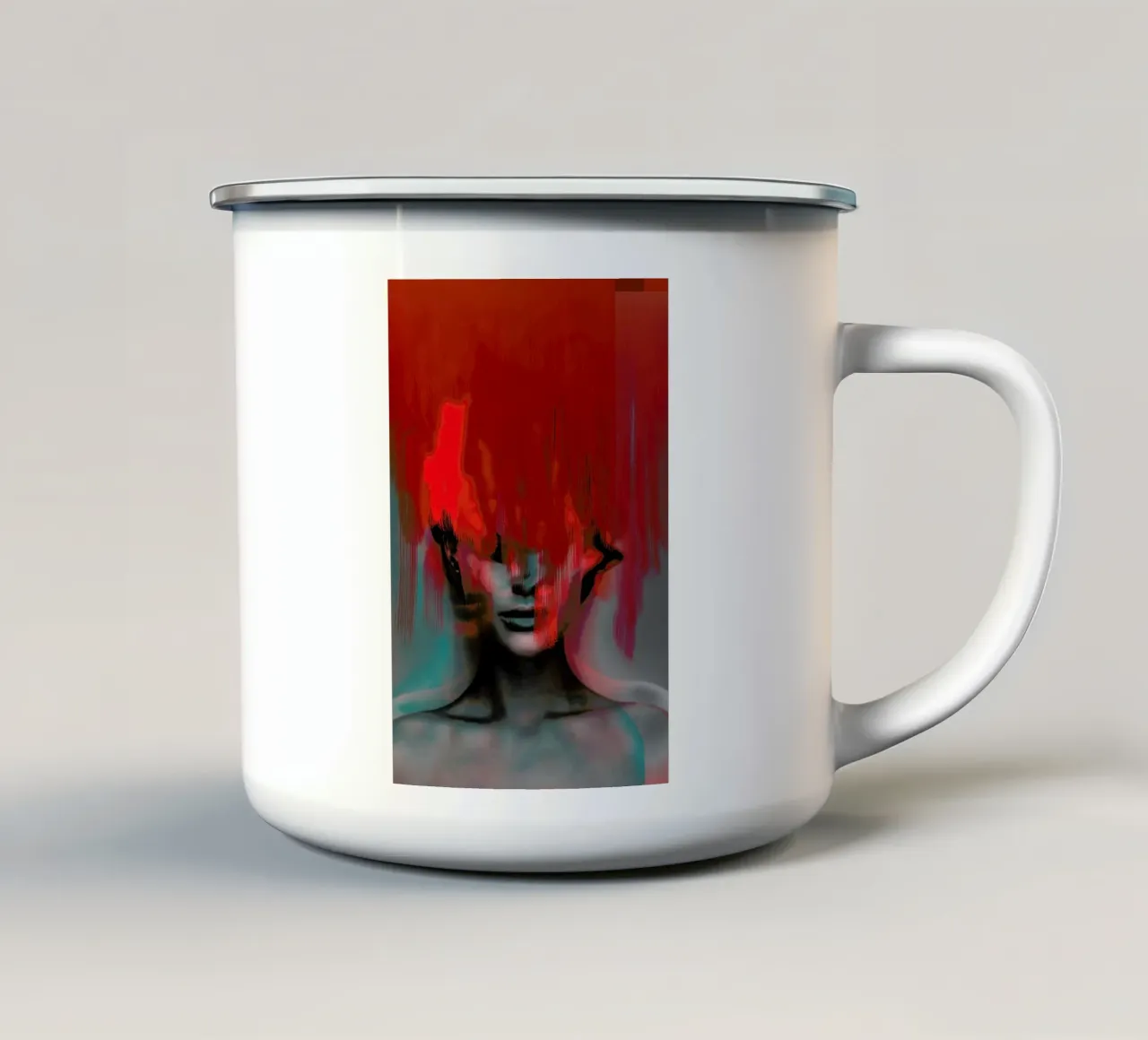 Frau Subtle Red Head Mix tazza in smalto da Marko Köppe
