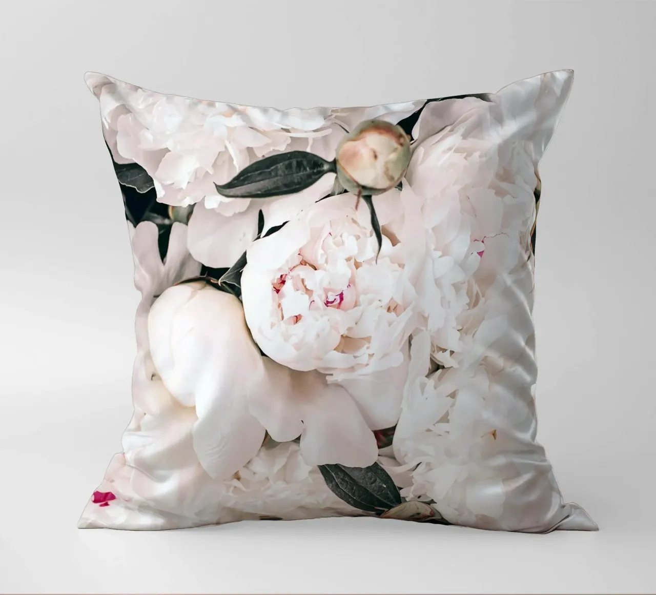 Peonie bianche - Elegante splendore floreale cuscino da Whole©