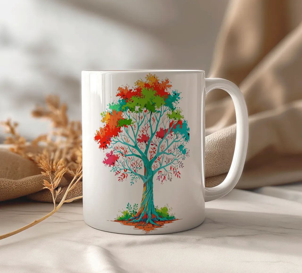 albero colorato tazza in ceramica da artdesign1985