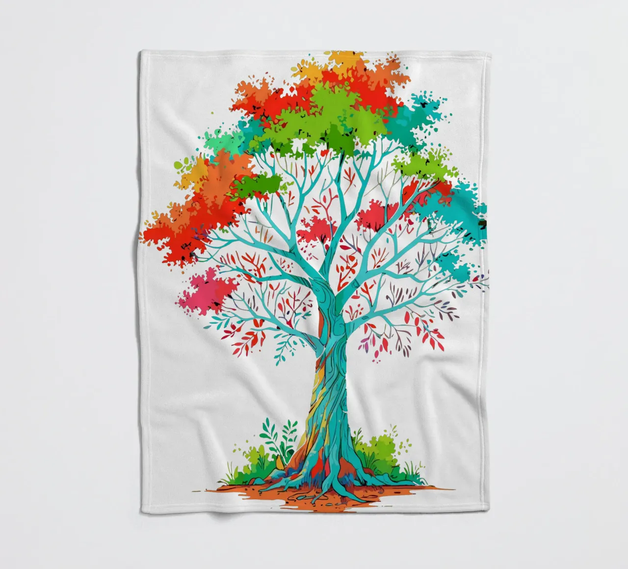albero colorato coperta in pile da artdesign1985
