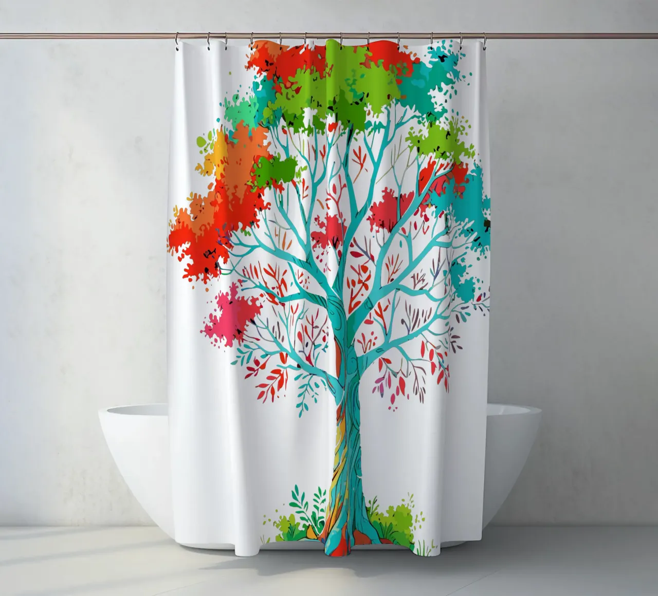 albero colorato tenda da doccia da artdesign1985