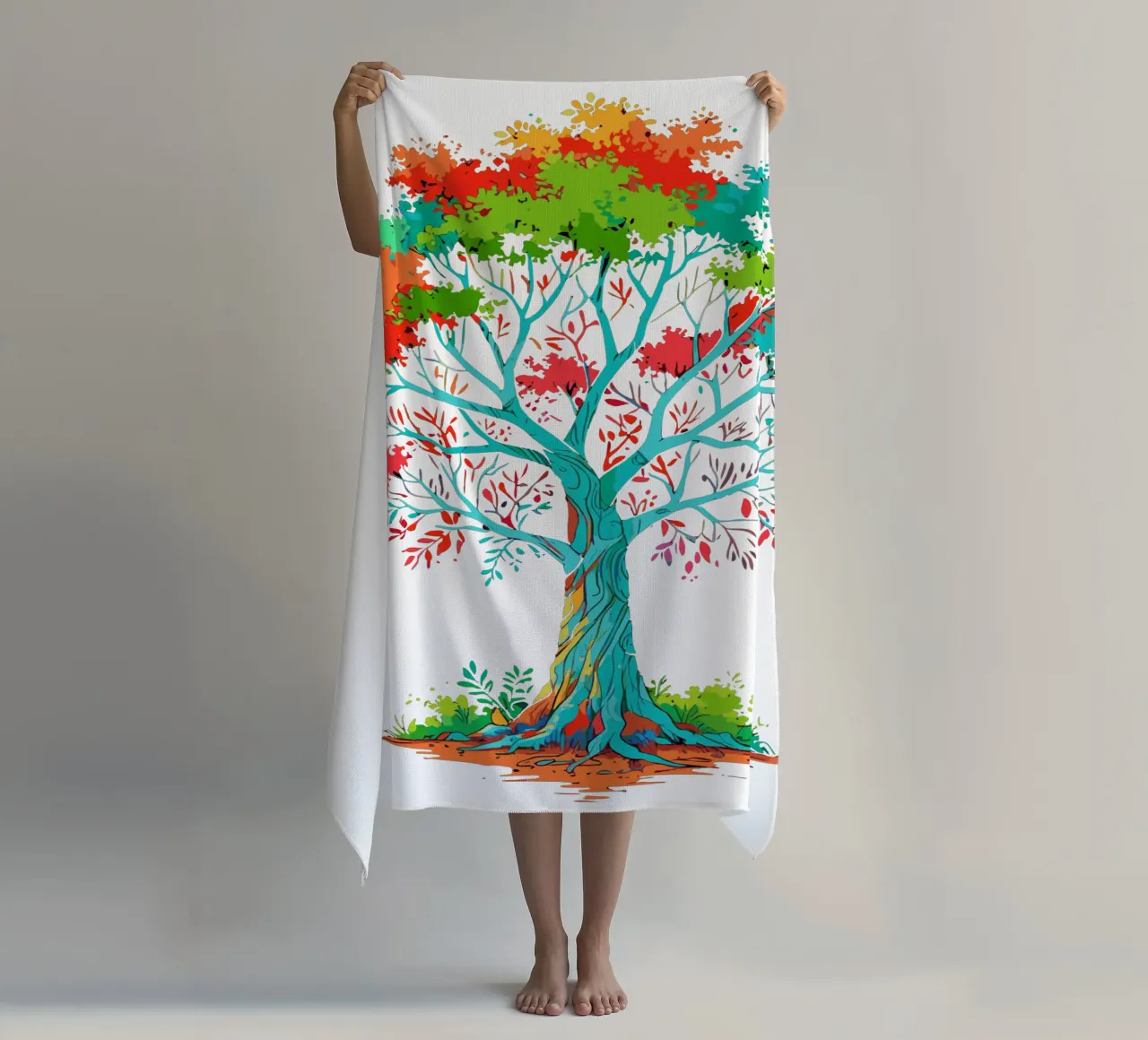 albero colorato telo mare da artdesign1985