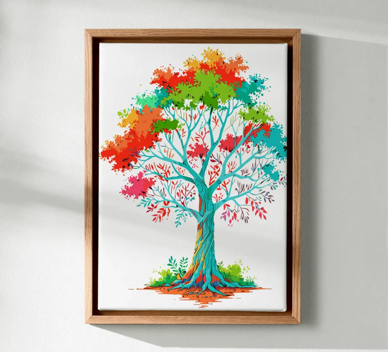 albero colorato tela da artdesign1985
