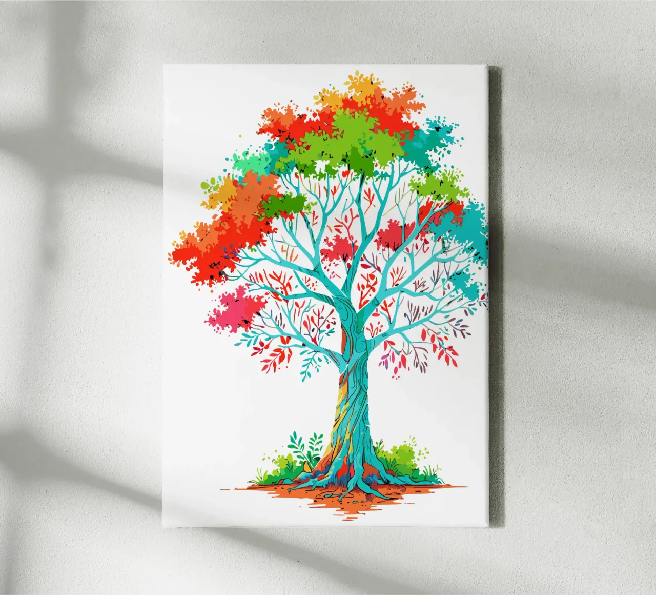 albero colorato tela da artdesign1985