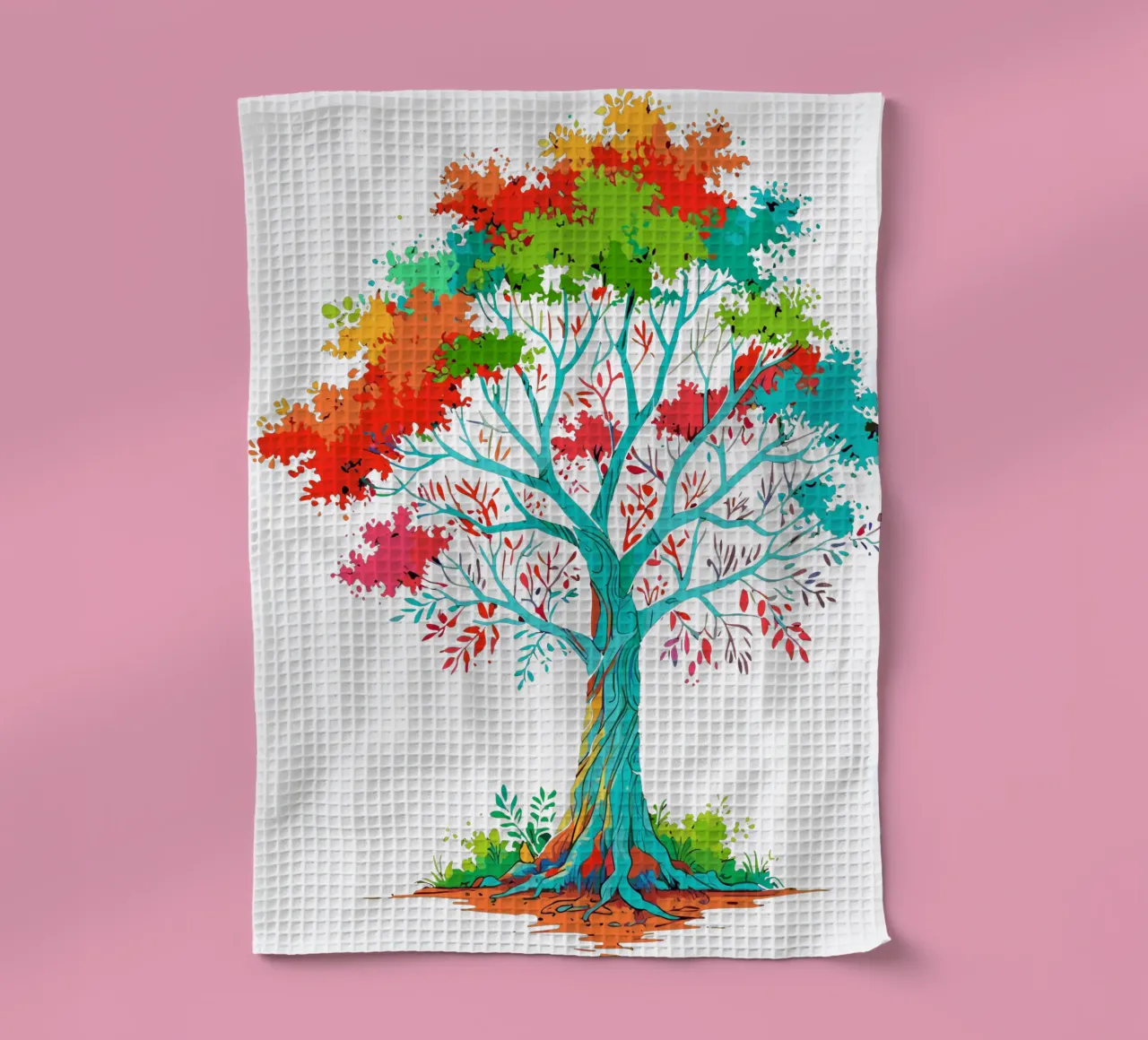 albero colorato canovaccio da cucina da artdesign1985