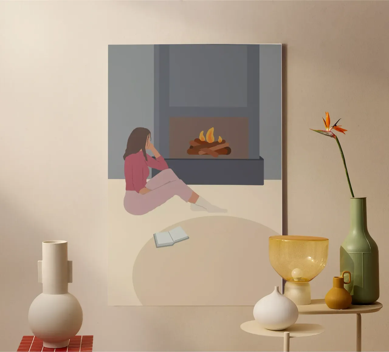 soirée au coin du feu canvas met Baklijst van alexiableu