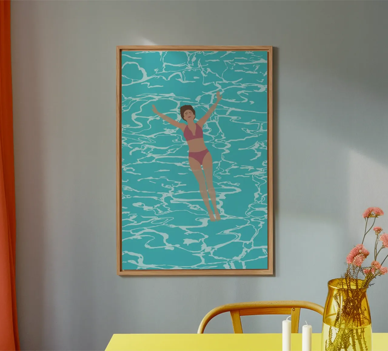 femme dans une piscine alluminio dibond da alexiableu
